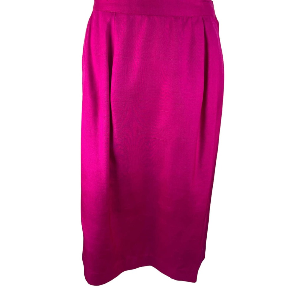 Adrianna Papell 110% Silk Skirt Midi Womens Size 12 Hot Pink Barbie Core